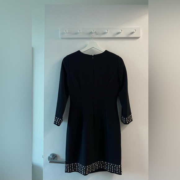 Michael Kors | Chic Black Shift Dress with Studded Trim | Size 0 - Picture 9 of 11